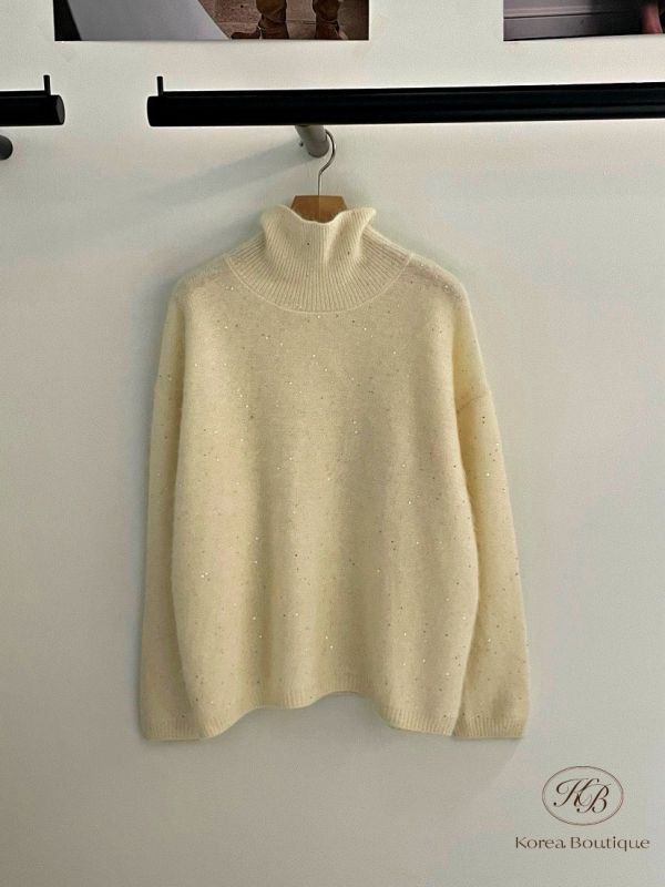 FWKR36 冬季 閃亮小立領毛衣 