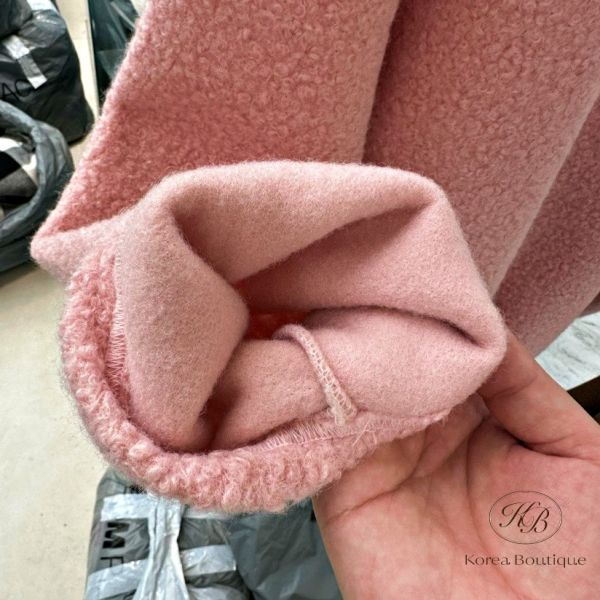 FWKR13 冬季 可愛羊羔毛排扣上衣 