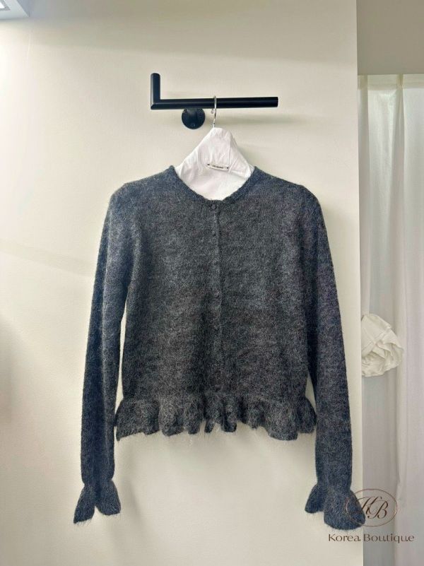 Fw186 秋季 下擺花邊開襟衫 