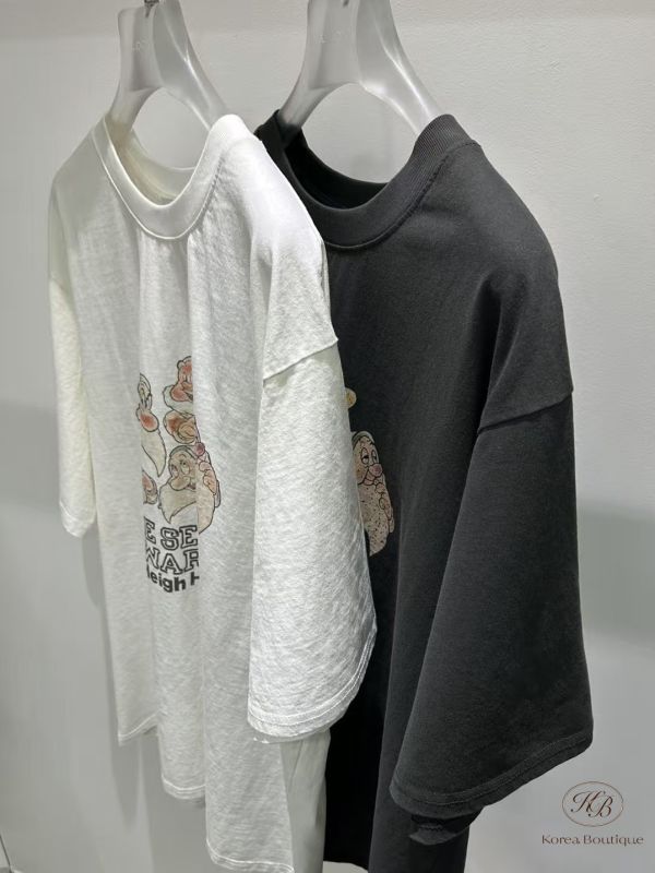 Kr90 夏裝 磨色感七個小矮人T 