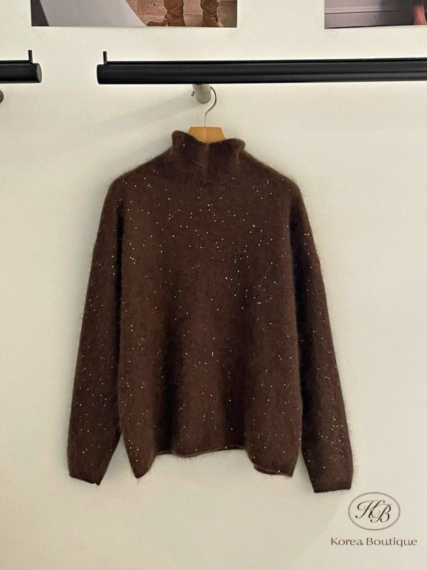 FWKR36 冬季 閃亮小立領毛衣 