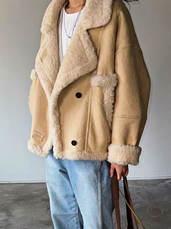 Fw499 冬季 麂皮羊羔毛外套 口袋也有毛毛 