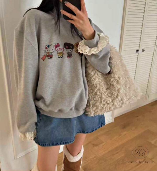 Fw488 冬季 kitty加絨衛衣 