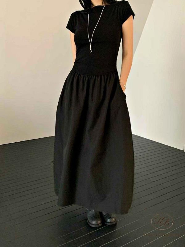 SS427 春季 拼接感洋裝 