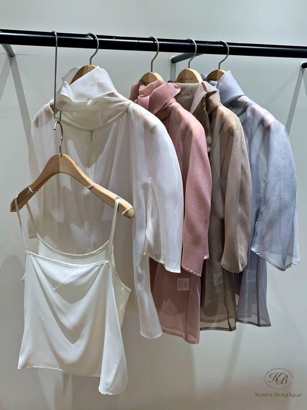 SS349 春季 很仙的一套上衣領巾套裝 