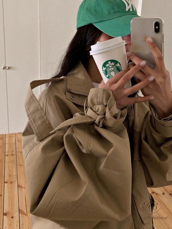 SS189 春季 好看的短版風衣外套 