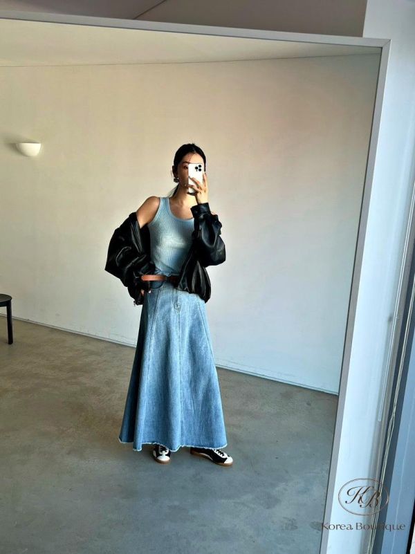 SS251 春季 傘狀牛仔裙 