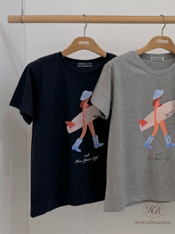 Su46 夏裝 清新衝浪女孩tee 