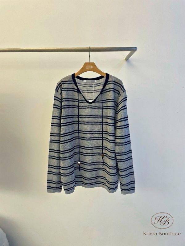 Fw246 秋季 條紋綁帶上衣 