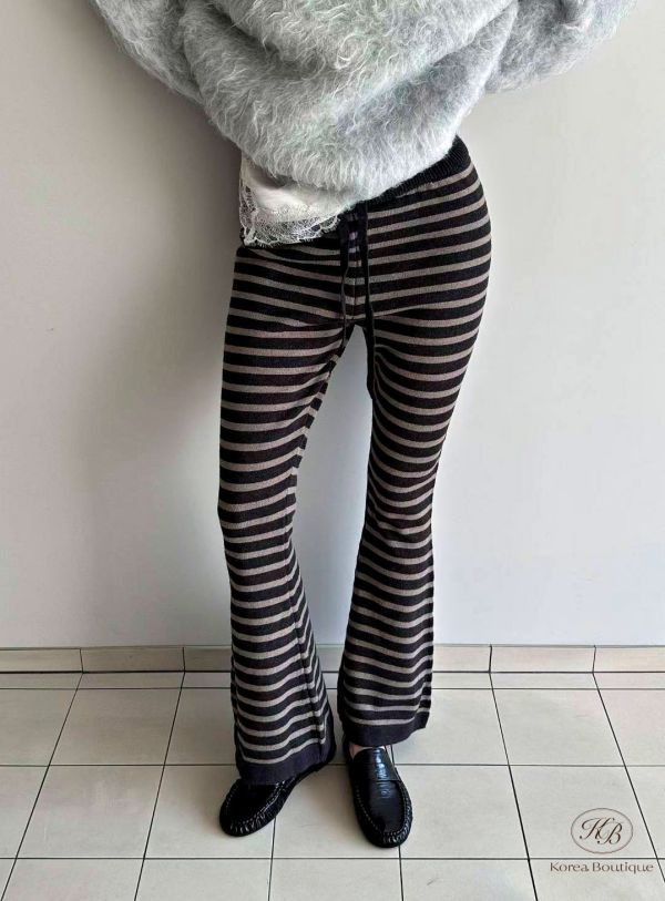 FWKR105 冬季 條紋喇叭褲 
