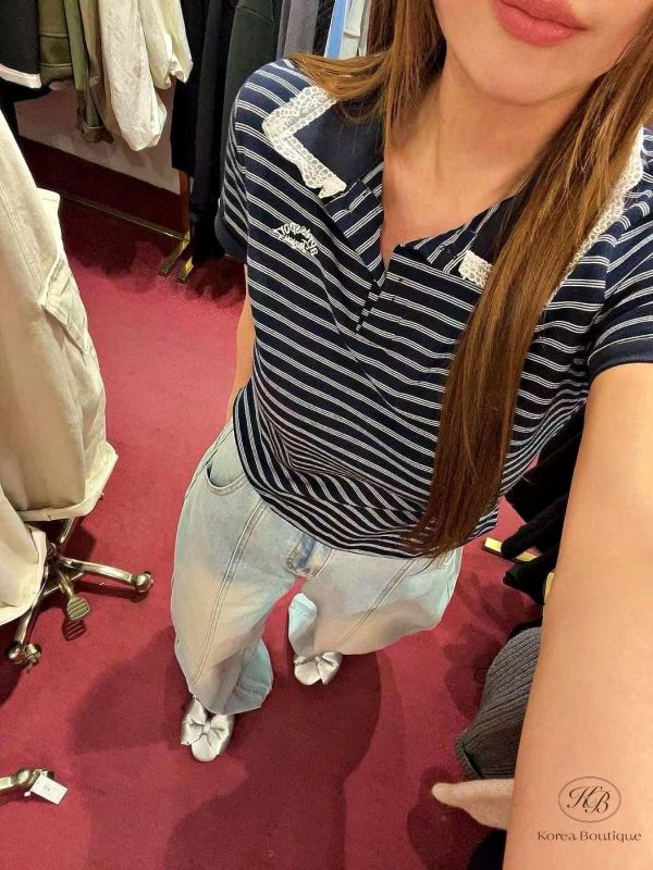 SS133 春季 短袖條紋polo杉 