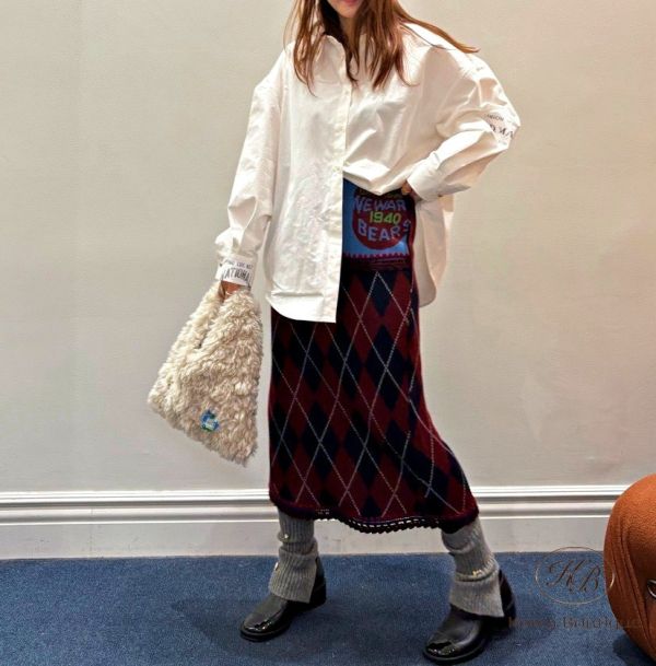 Fw384 秋季 毛呢英倫童趣裙 