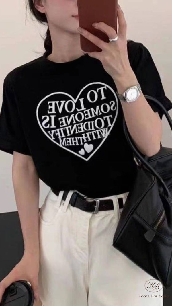 Sv55 夏裝 愛心字母tee 