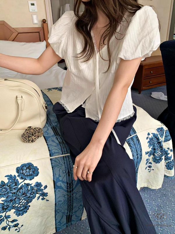 SS361 春季 紋理蓬蓬袖上衣 