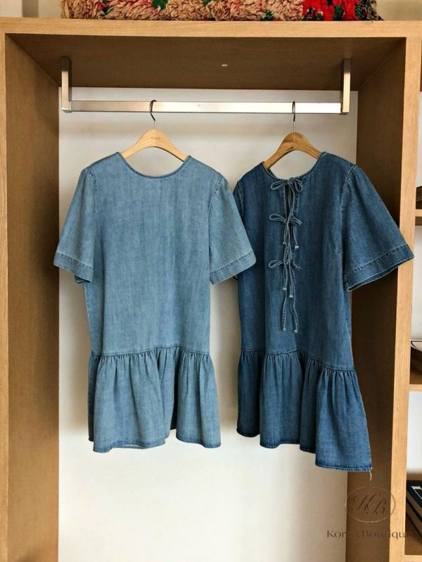 SS293 春季 前後都可以穿的牛仔洋裝 
