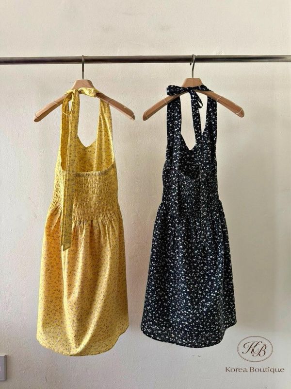 SS358 春季 碎花繞脖洋裝 