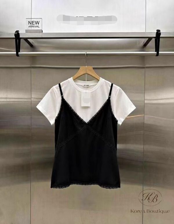 FW2607 秋季 時髦假兩件上衣 