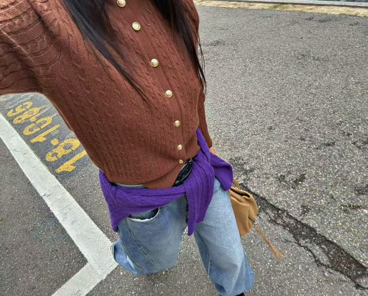 Fw286 秋季 小金圓扣高領外套 