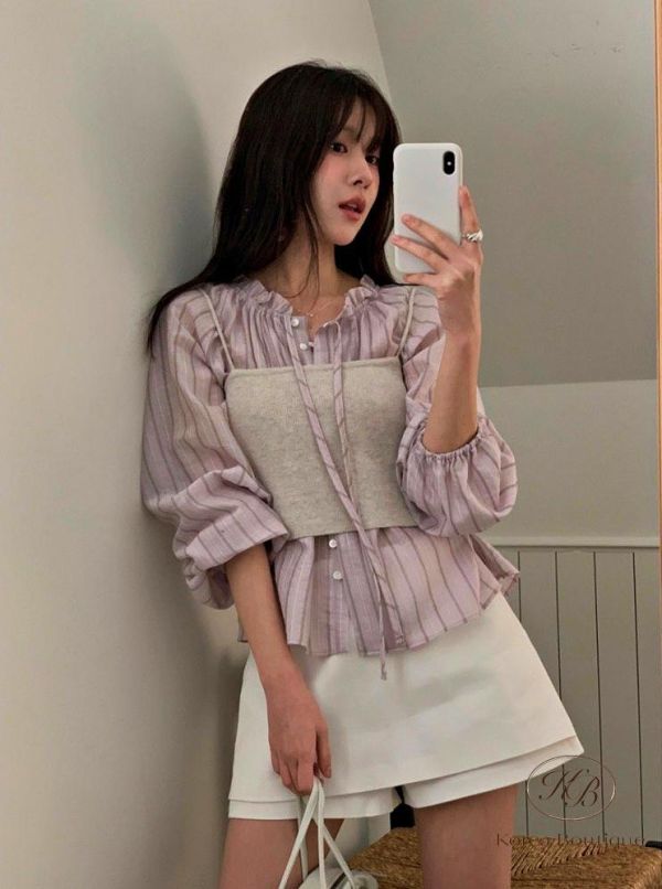 SS230 春季 天絲綁帶襯衫 