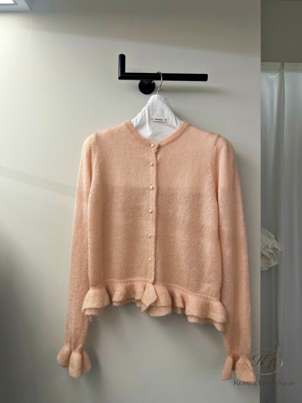 Fw186 秋季 下擺花邊開襟衫 