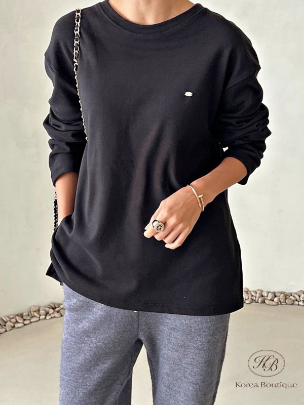 Fw374 秋季 簡約圓領上衣 