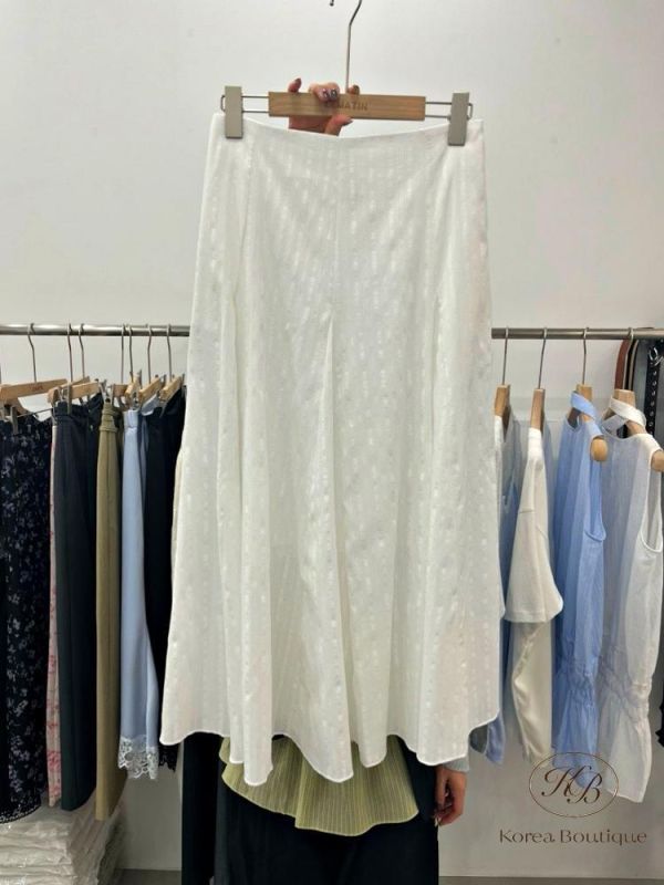 KR2640 夏季 闆娘自留小刺繡半身裙 
