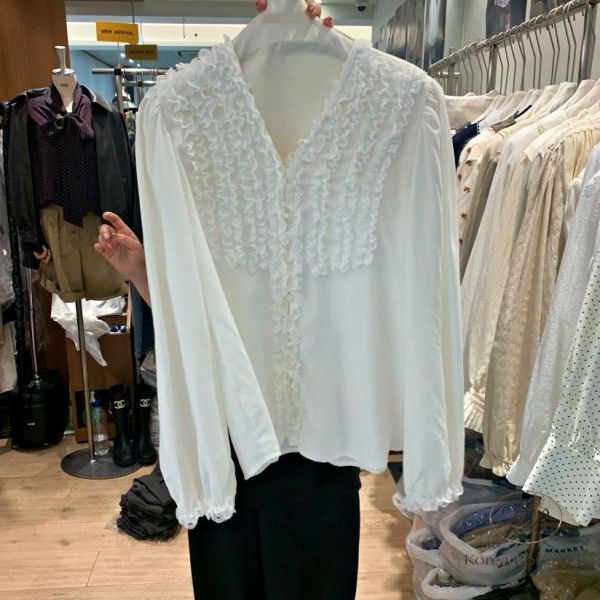 FW2724 秋季 波浪花邊上衣 