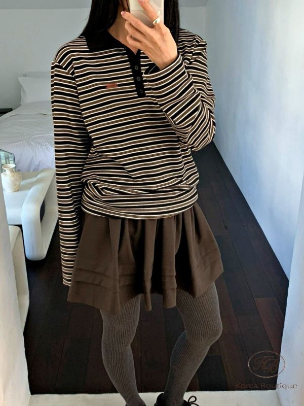 Fw284 秋季 條紋厚磅polo杉 