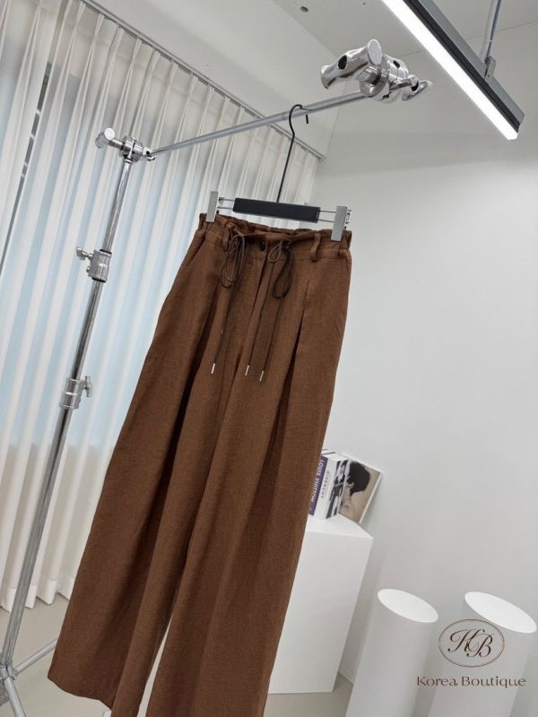 Su04 夏裝 舒服的綁帶亞麻褲 非常親膚 