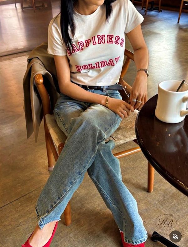 SS18 春季 春款可愛顏色字母holiday tee 