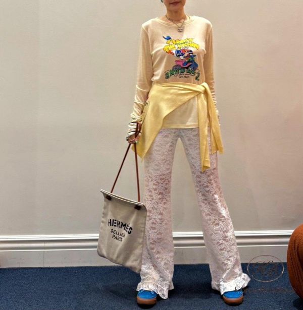 SS184 春季 可愛花色拼接手袖上衣 