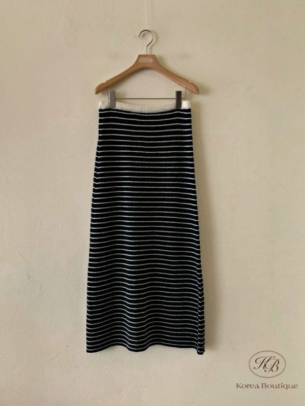 Fw243 秋季 條紋長棉裙 