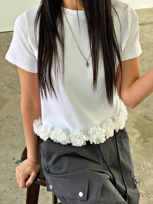 SS324 春季 花瓣下擺上衣 