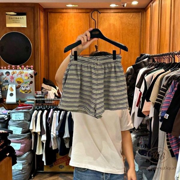 SS355 春季 可愛配色的條紋棉褲 