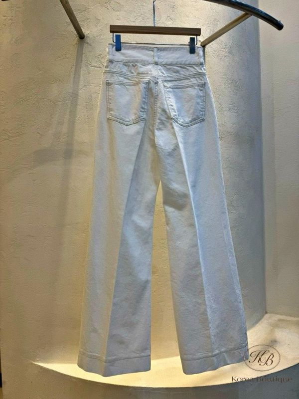 SS367 春季 白色口袋丹寧褲 