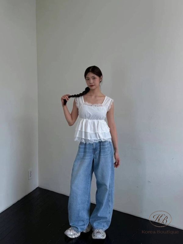 Su92 夏裝 睫毛蕾絲上衣 