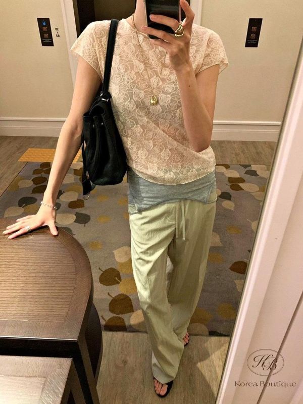 SS327 春季 玫瑰刺繡上衣 