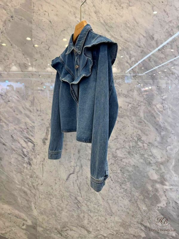 SS07 春季 春款荷葉邊牛仔襯衫 