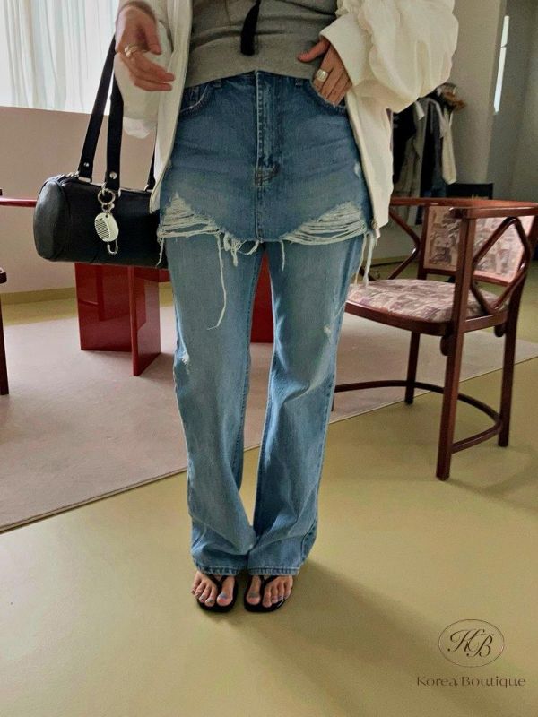 SS86 春季 牛仔裙造型牛仔褲 