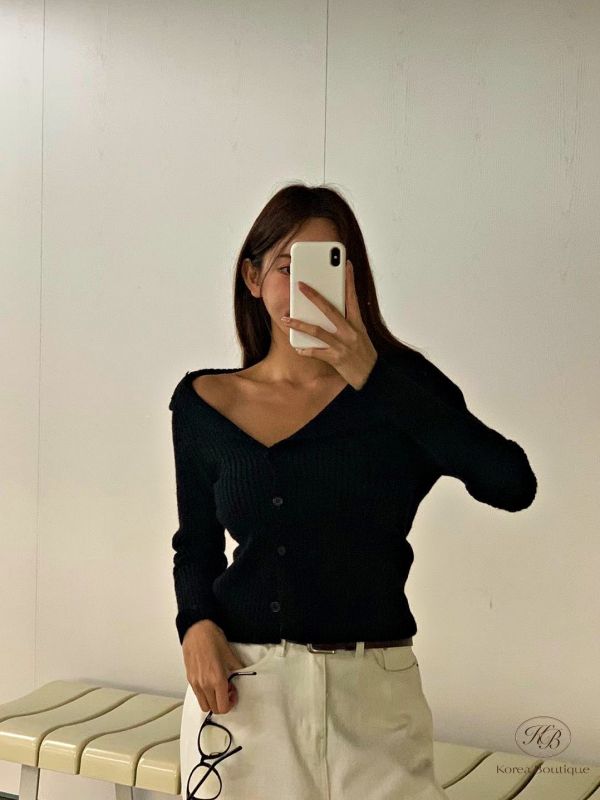 Fw341 秋季 V領針織上衣 