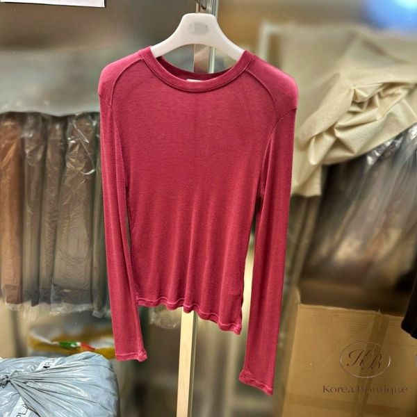 Fw143 秋季 糖果色的彈性薄tee 