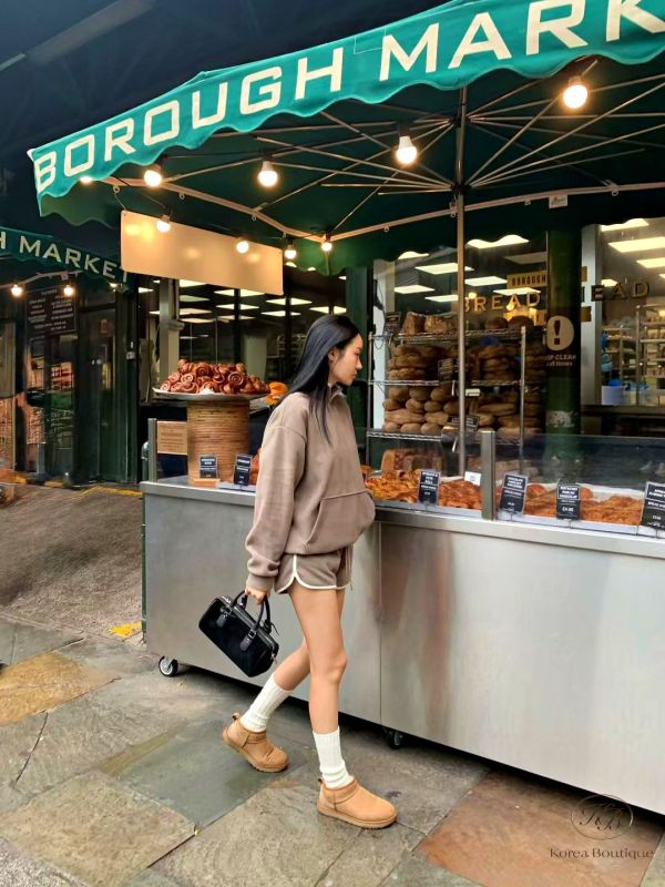 Fw457 冬季 羔毛運動短褲套裝 