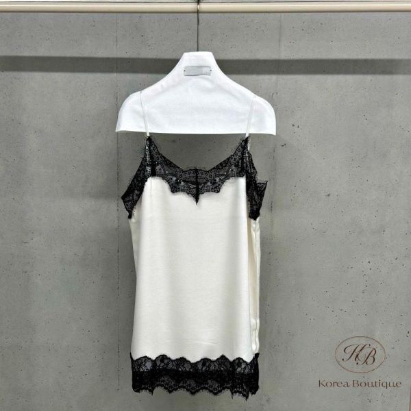 SS193 春季 設計家的拼色蕾絲長版上衣 可當洋裝 