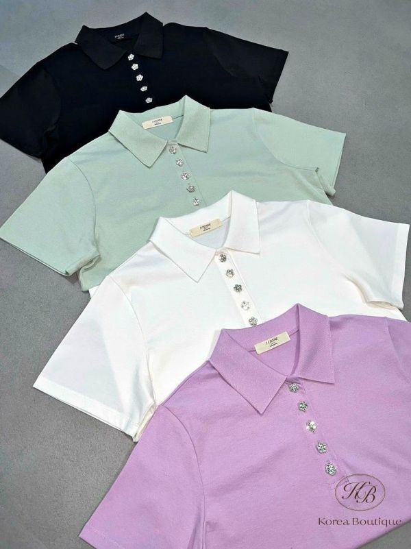 SS313 春季 花花鈕扣polo衫 