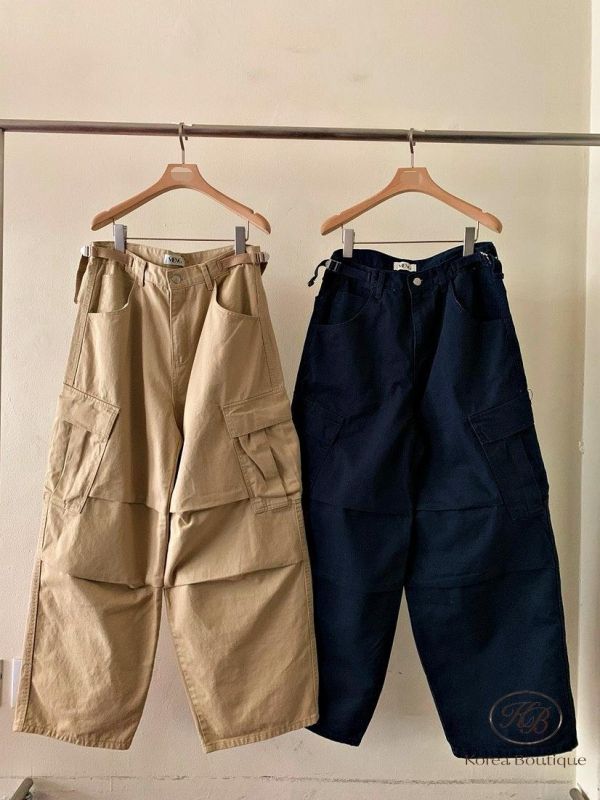 SS94 春季 好看的多口袋 工裝褲 腰圍可調整 
