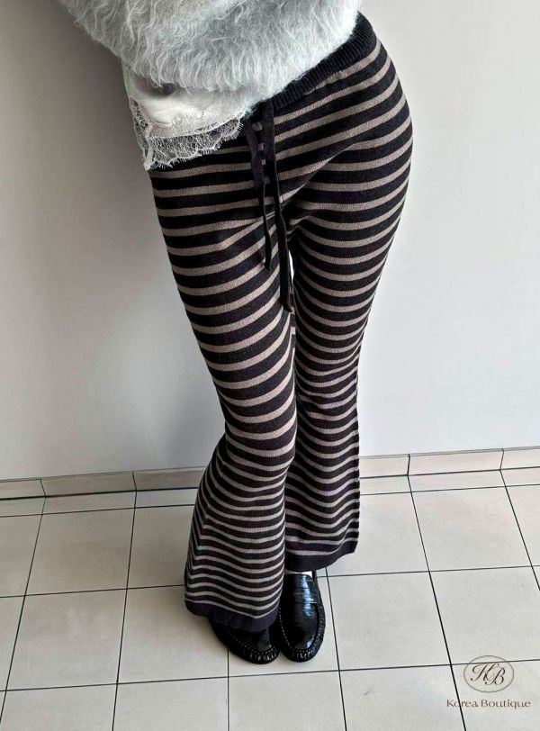 FWKR105 冬季 條紋喇叭褲 