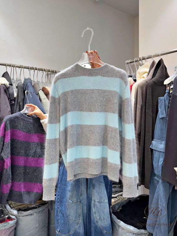 FWKR22 冬季 條紋馬海毛上衣 