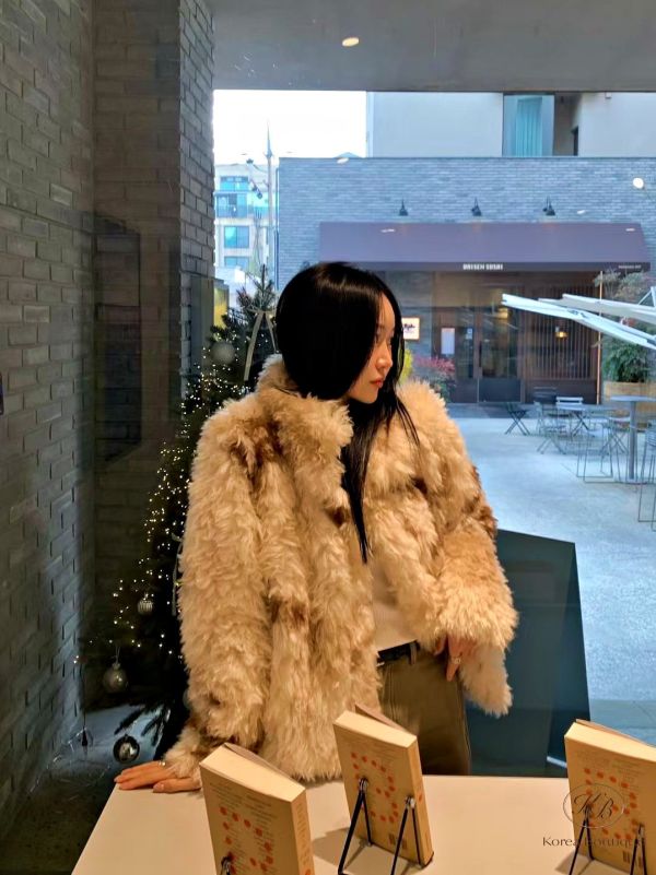 FWKR103 冬季 奶茶斑點毛毛外套 有鋪棉 