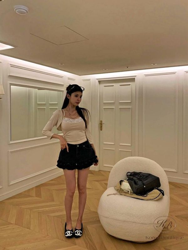 SS402 春季 花邊牛仔褲 