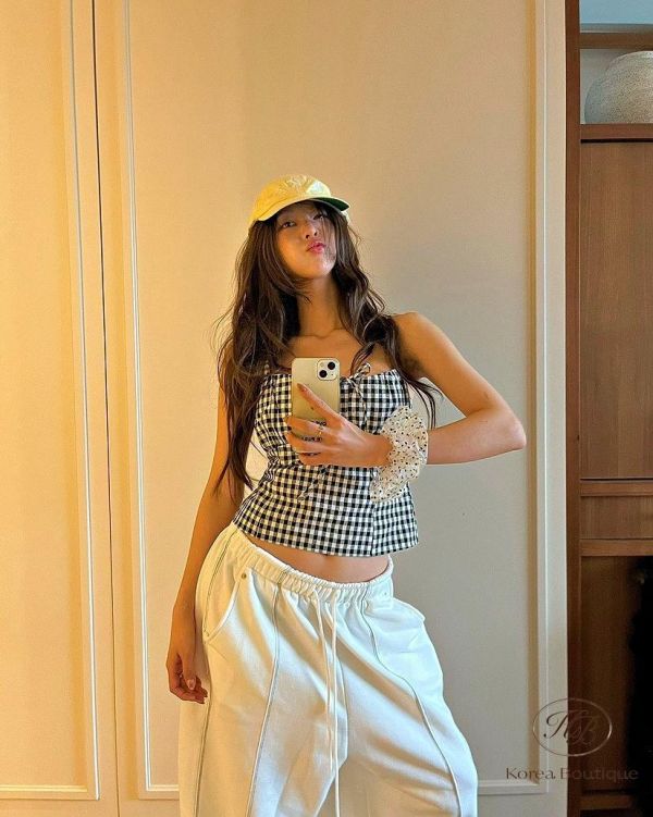 SS414 春季 格子小可愛上衣 